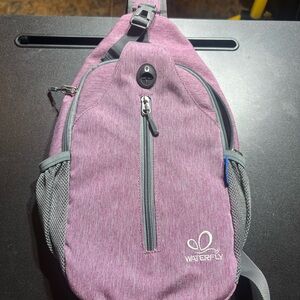 Waterfly Pink and Gray Sling Backpack
